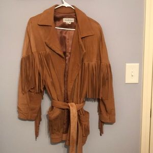 Vintage Saks Fifth Avenue Brown Leather Coat